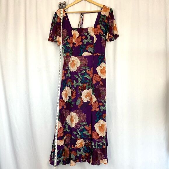 New NWT Band Of The Free Thea Floral Midi Boho Dress Purple Ivory Women’s Medium - Picture 11 of 14